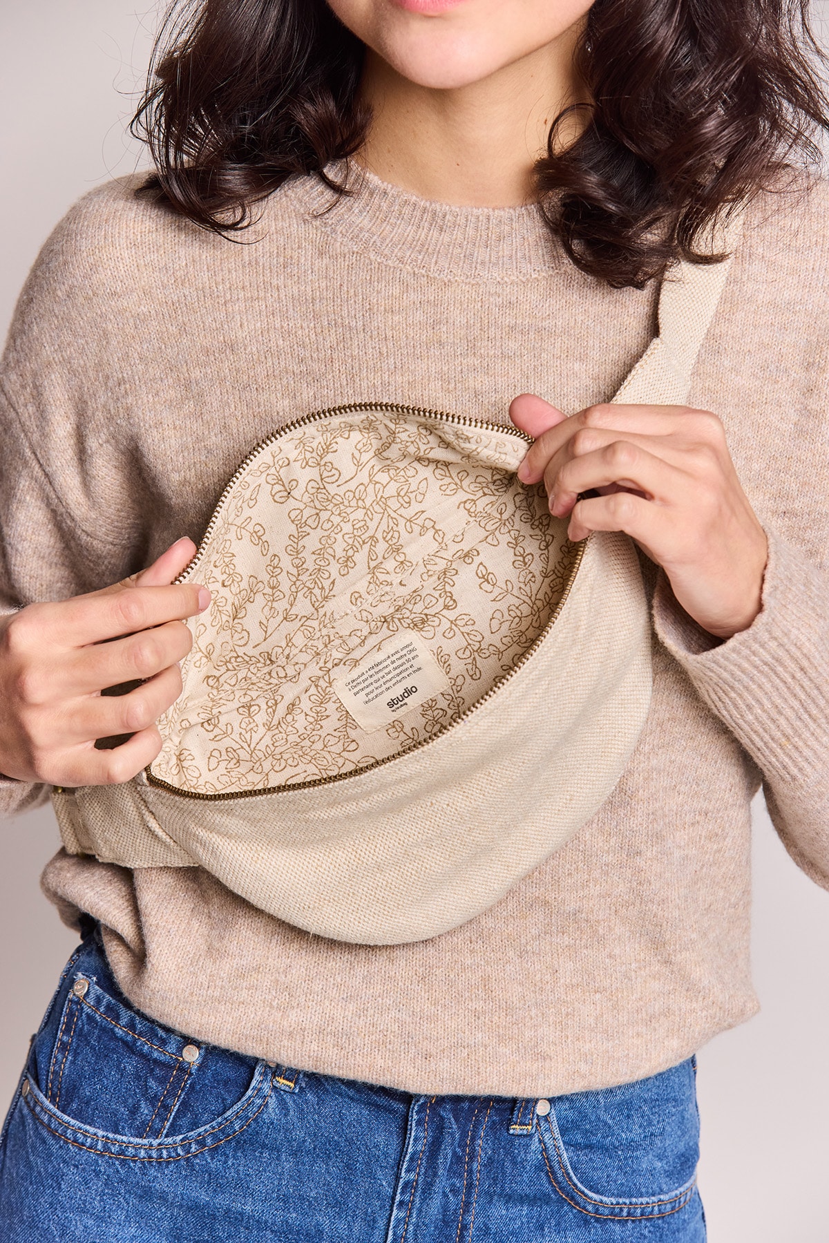 Sac banane avec anses Jute