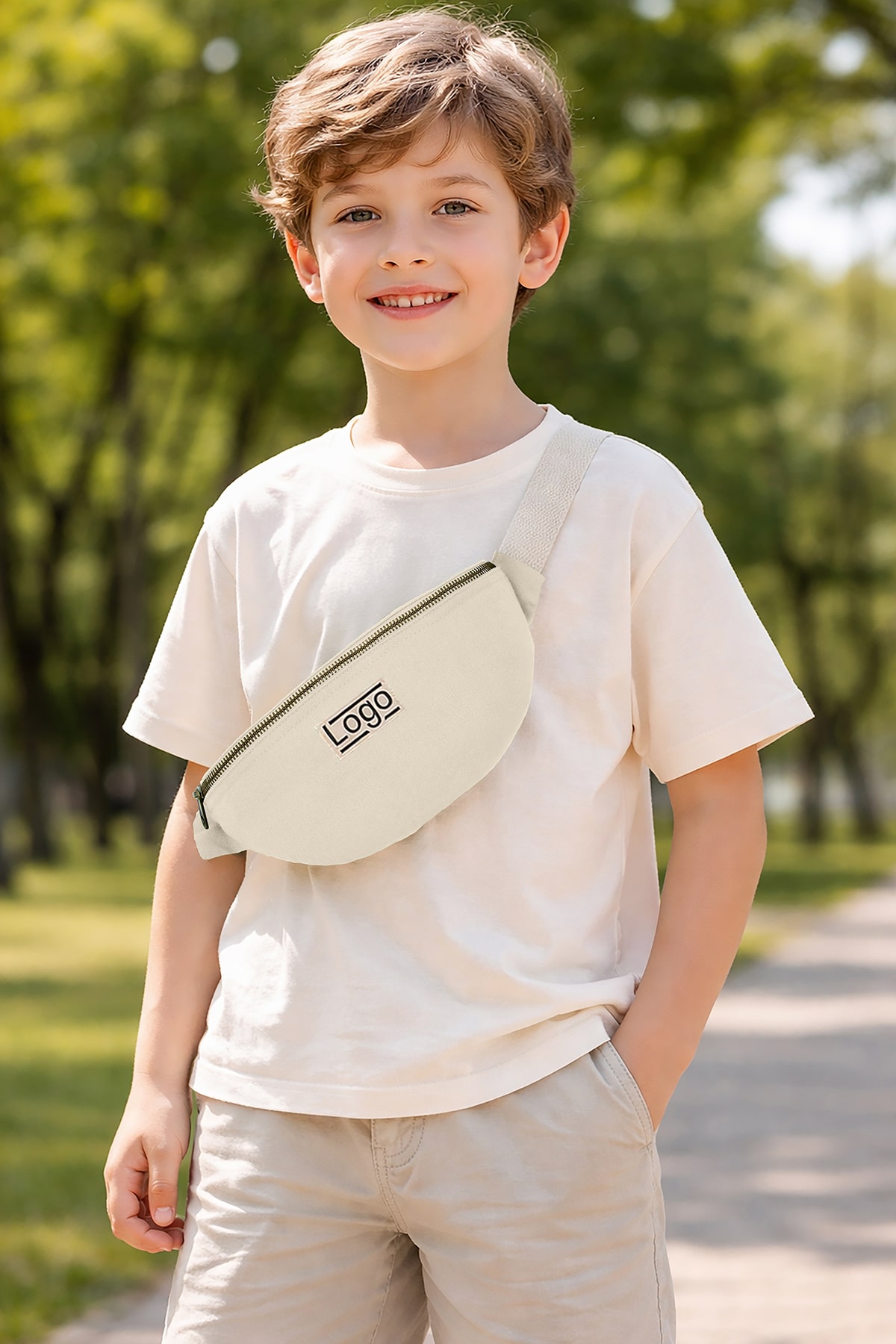 Sac banane enfant Écru